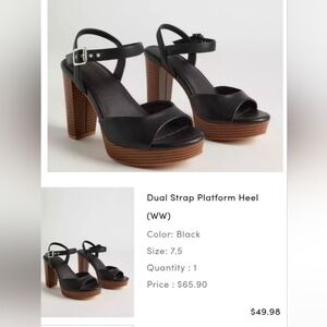 Torrid Black Dual Strap Platform Heel